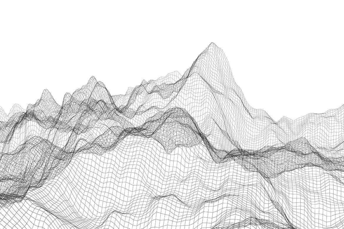 10款黑色流动波浪网格纹理海报设计背景图片合集 Wire Waves Background Set插图8