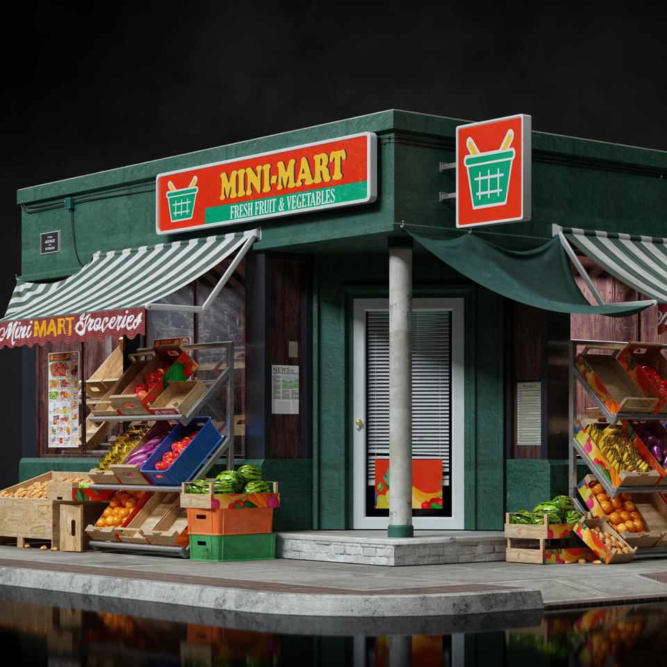 超大商店楼房建筑街道设施3D模型设计素材 Kitbas3D – Storefronts插图4 超大商店楼房建筑街道设施3D模型设计素材 Kitbas3D – Storefronts插图4