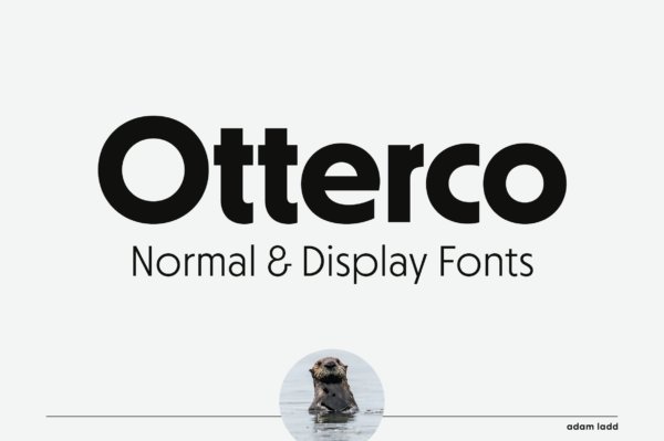 现代复古几何海报标题徽标logo设计无衬线英文字体素材 Otterco Font Family