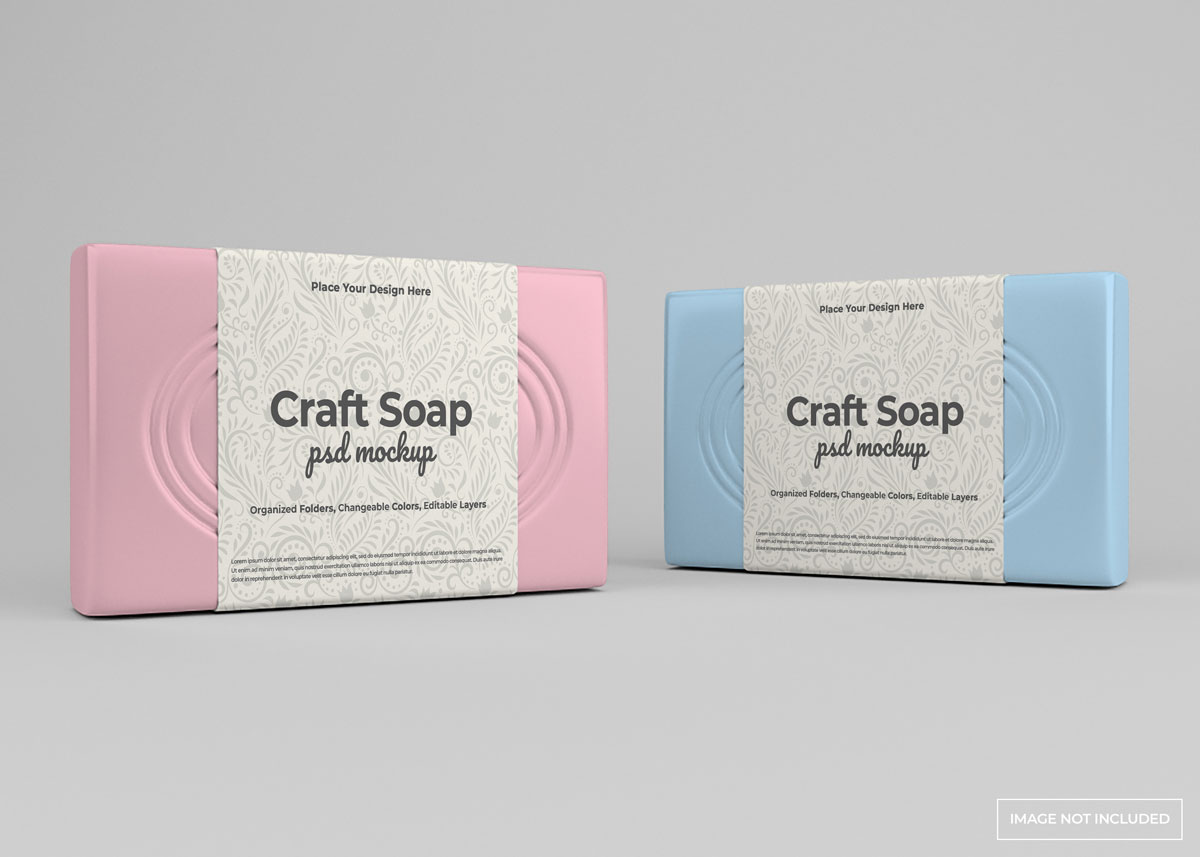 8款肥皂标签设计贴图样机模板素材 craft soap mockup