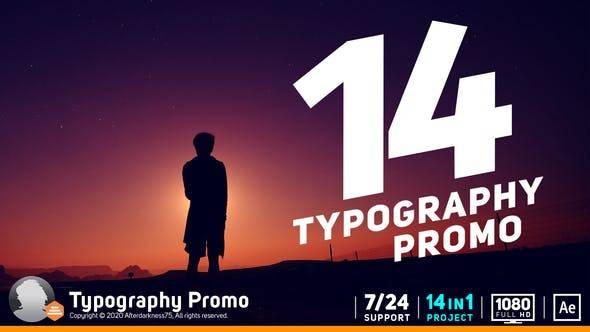 潮流品牌推广活动宣传片过渡特效AE模板素材 Videohive – Typography Promo