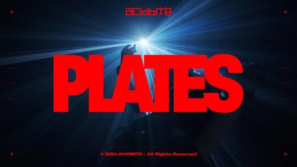 潮流复古老式相机未来派CRT显示标题设计胶片纹理叠加视频素材 AcidBite – Plates