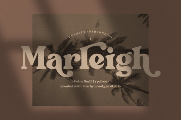 复古品牌标签徽标logo设计衬线英文字体 Marleigh Retro Serif