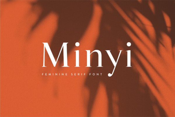 优雅个性杂志品牌徽标logo设计衬线英文字体 Minyi – A Feminine Serif Typeface