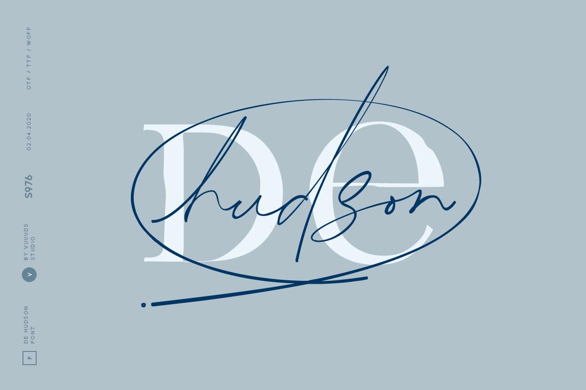 现代优雅品牌标志服装设计衬线英文字体 de hudson