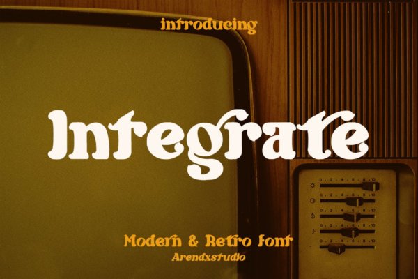 复古杂志海报徽标logo设计装饰性英文字体 Integrate – Modern & Retro Font