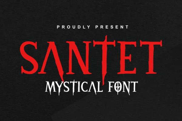 时尚海报品牌片名设计衬线英文字体 DS Santet – Mistical Font