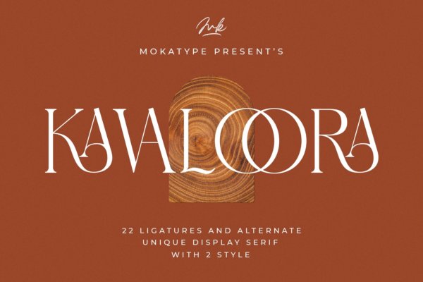 时尚品牌标志徽标logo设计衬线英文字体 Kavaloora – Stylish Ligatures