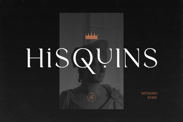 现代简约品牌标识杂志设计衬线英文字体 Hisquins – Minimalis & Modern Serif