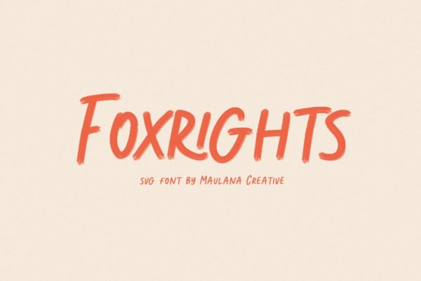 优雅标题标志徽标logo设计手写英文字体 Foxright Svg Brush Font