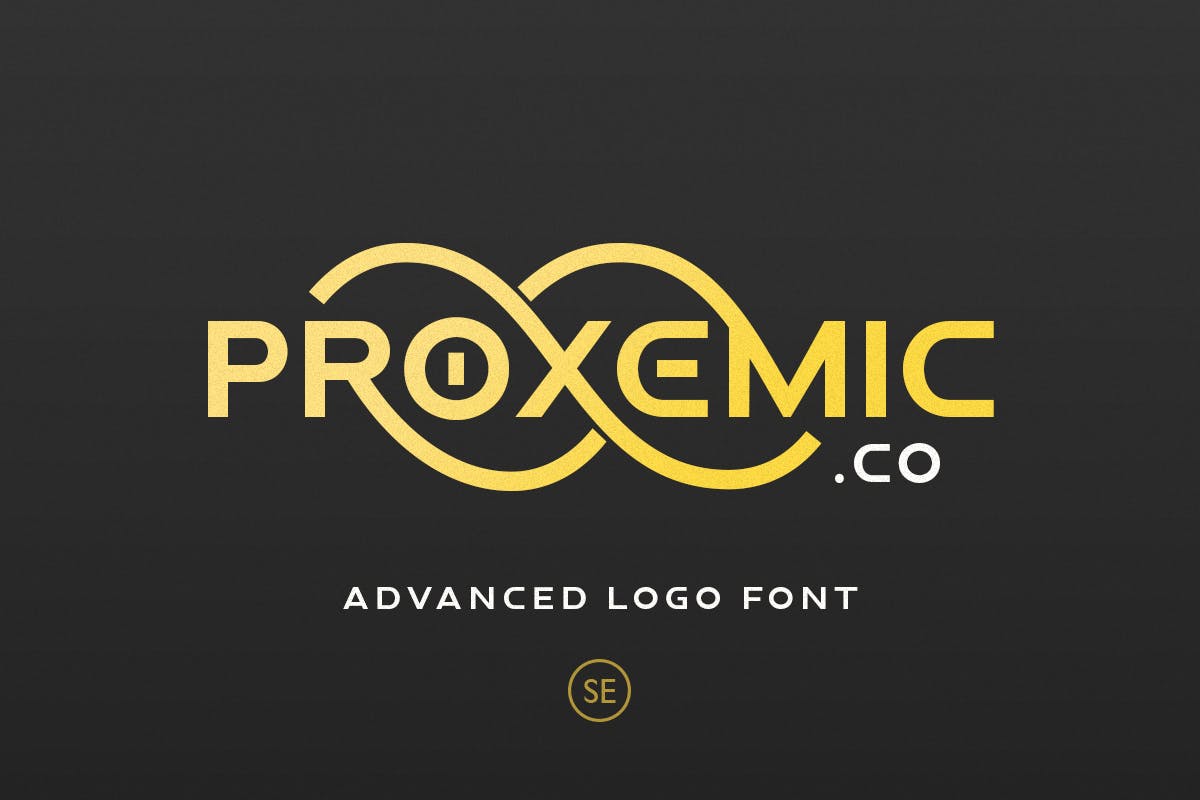 現代標識海報徽標logo設計無襯線英文字體 proxemic – advanced logo