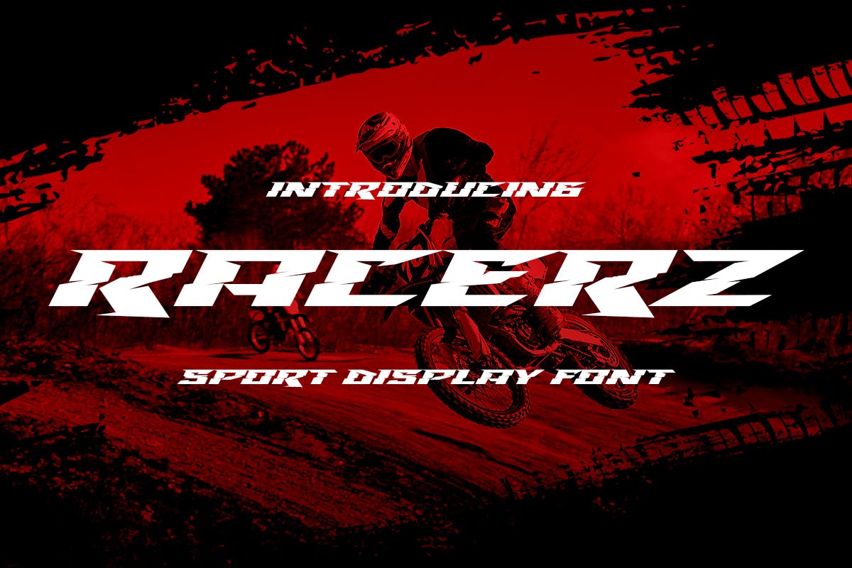 时尚杂志标题包装设计无衬线英文字体素材 Racerz – Sport Display