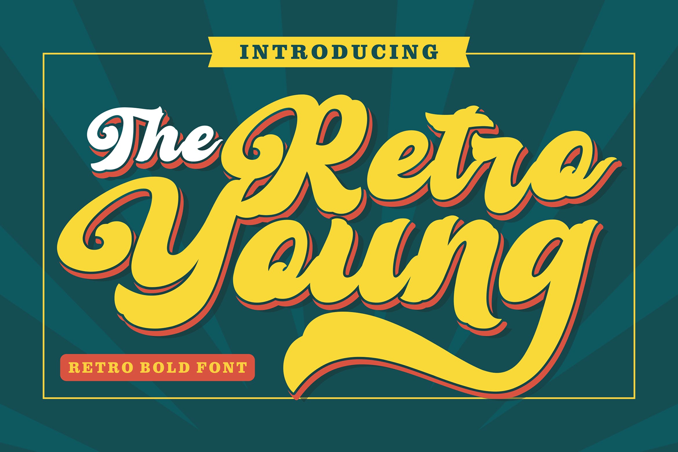复古海报包装徽标logo设计手写英文字体 Retro Young – Vintage Bold Font插图