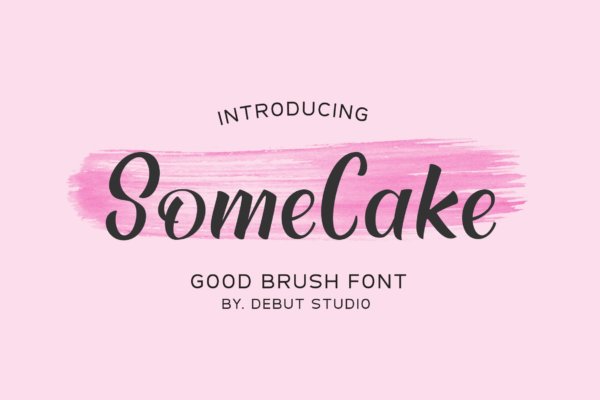 时尚T恤请柬徽标logo设计手写英文字体 Some Cake Script