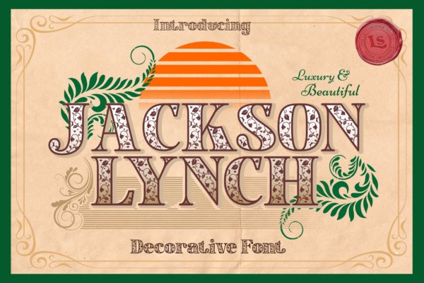 复古海报标签徽标logo设计衬线英文字体 Jacksonlynch