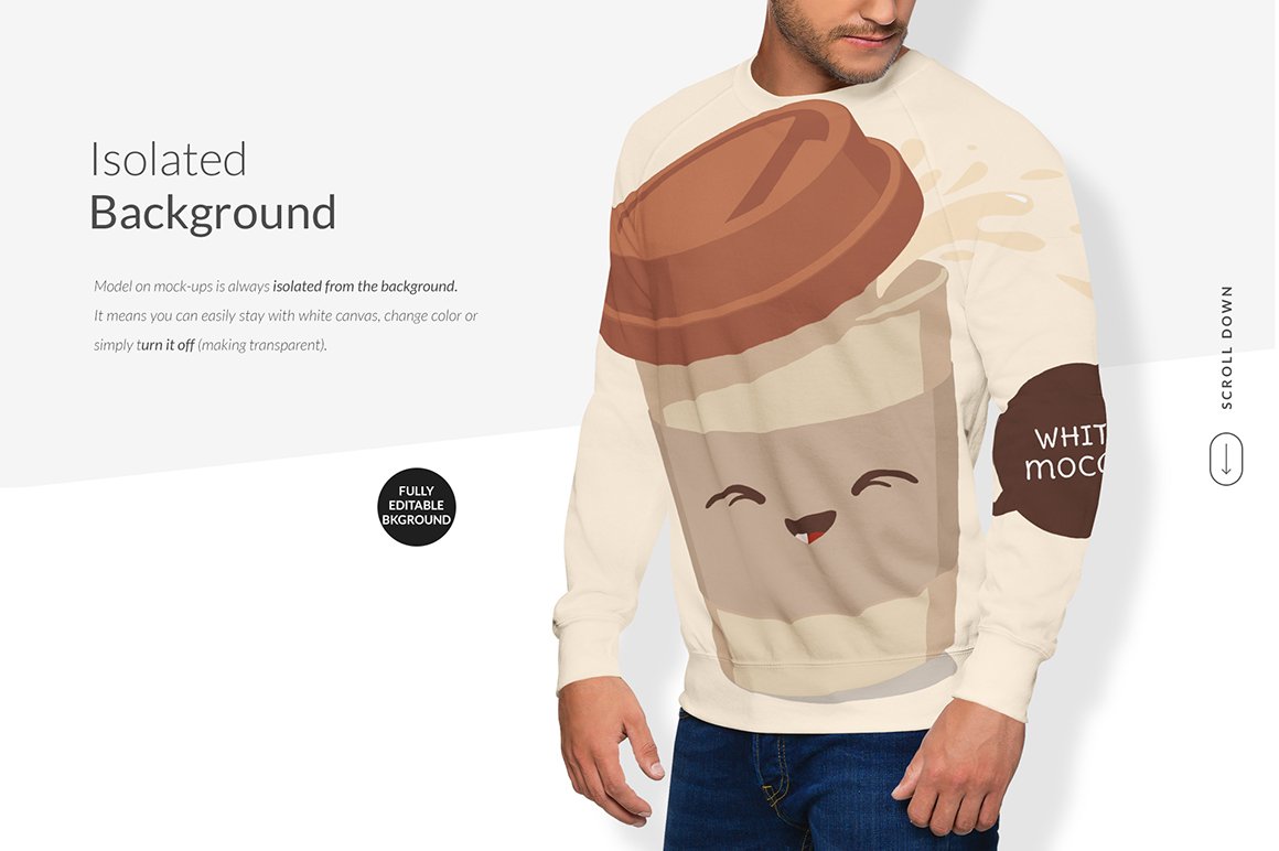 22个极简男士插肩造型半袖T恤设计展示样机模板合集 Men Raglan T-shirt Mock-ups Set插图9