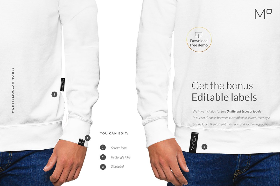 22个极简男士插肩造型半袖T恤设计展示样机模板合集 Men Raglan T-shirt Mock-ups Set插图13