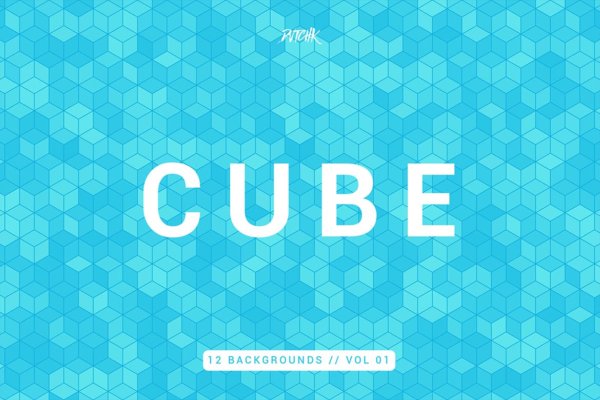 12个抽象几何马赛克背景图片设计素材 Cube Colorful Mosaic Backgrounds Vol. 01