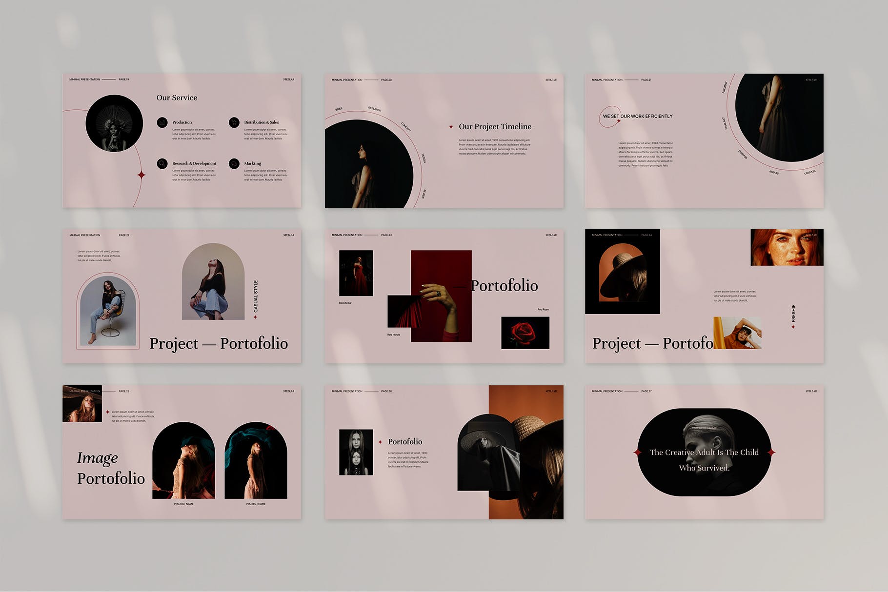 时尚简约企业营销策划图文排版设计keynote ppt模板 stellar keynote