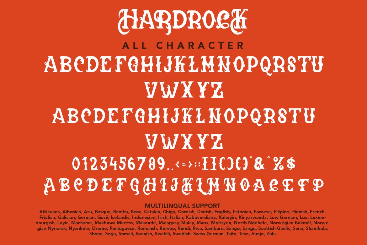 现代时尚品牌标签徽标logo设计装饰性英文字体 hardrock – black