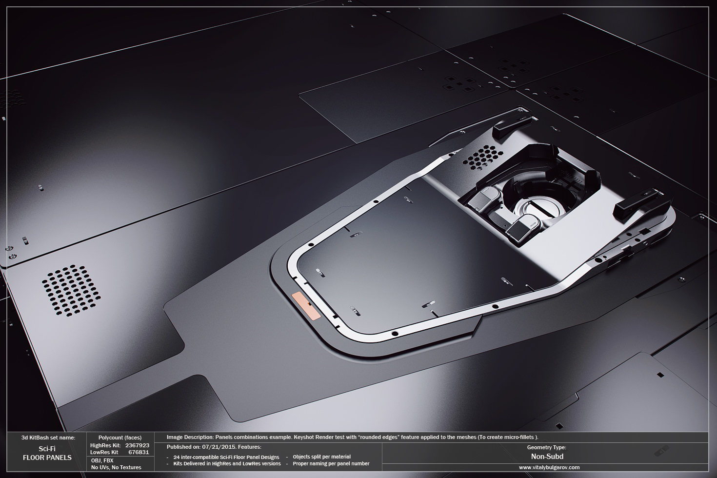 高科技科幻内饰面板地板设计3D模型素材 VitalyBulgarov – Sci-Fi Floor Panels插图7