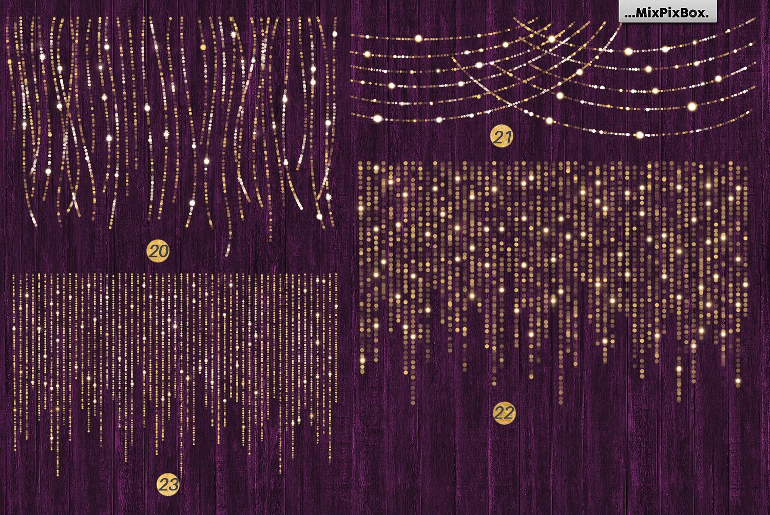 圣诞节星光灯光装饰背景图片设计素材 Christmas Lights Golden Glow插图11