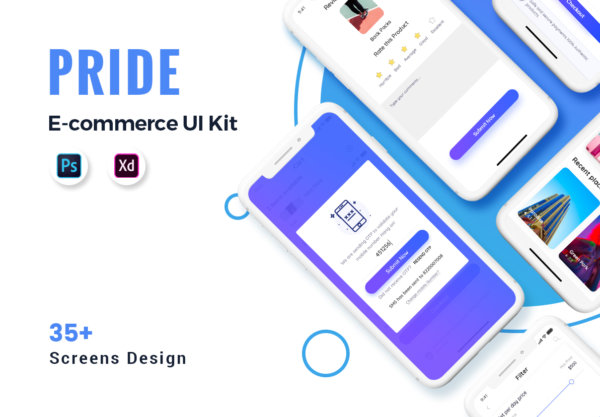 电子商务商城APP应用界面设计UI套件素材 Pride E-Commerce App Mobile UI Kit