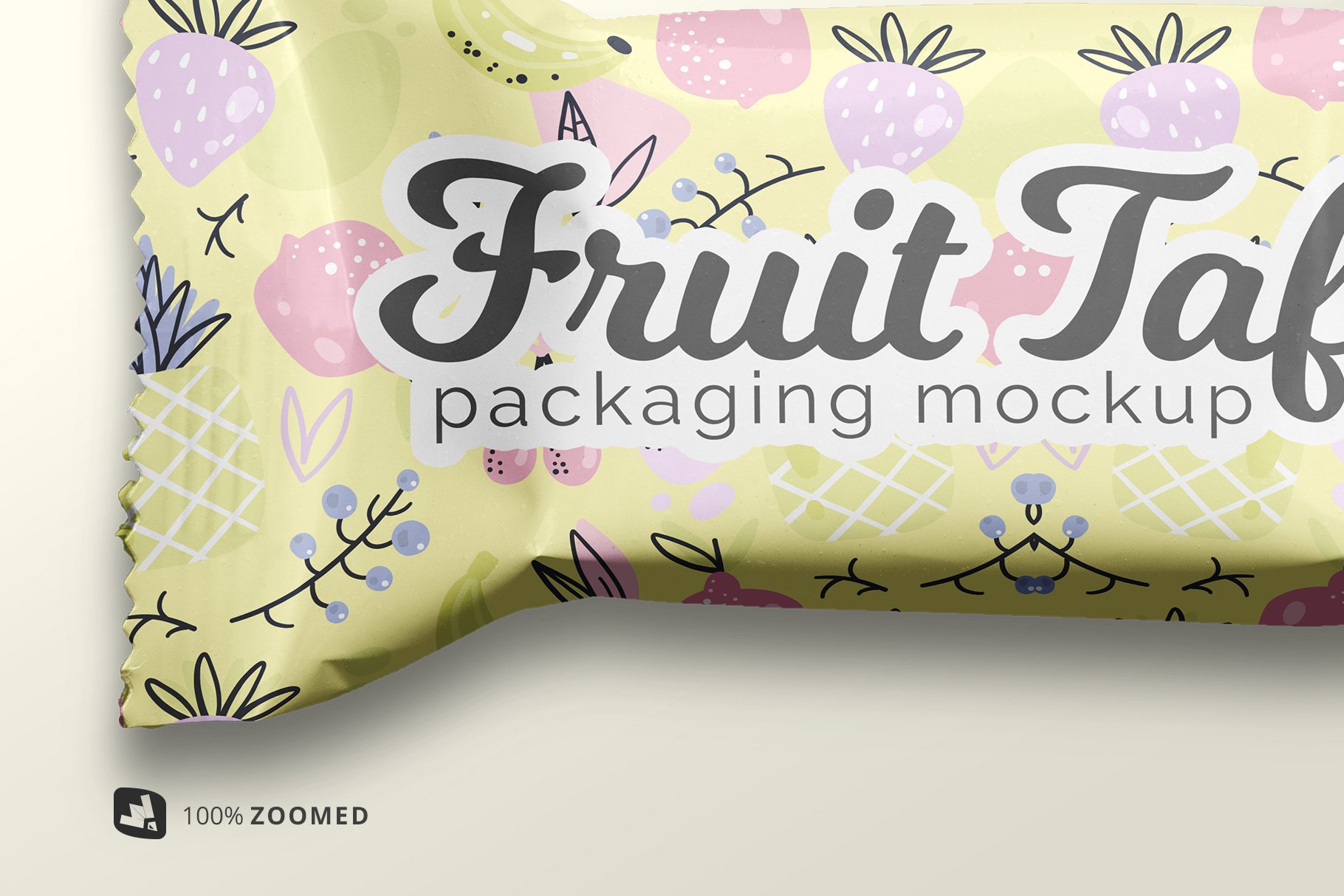 顶视图巧克力糖果塑料包装袋设计贴图样机模板 Top View Taffy Packaging Mockup插图4
