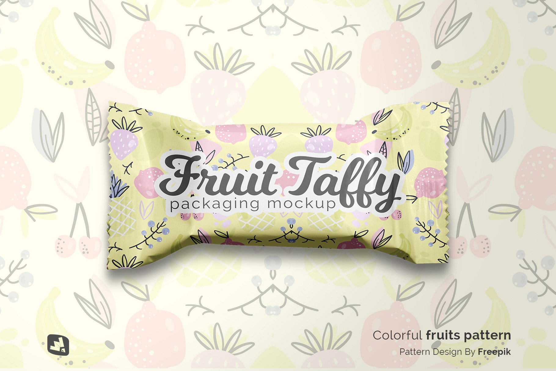 顶视图巧克力糖果塑料包装袋设计贴图样机模板 Top View Taffy Packaging Mockup插图7