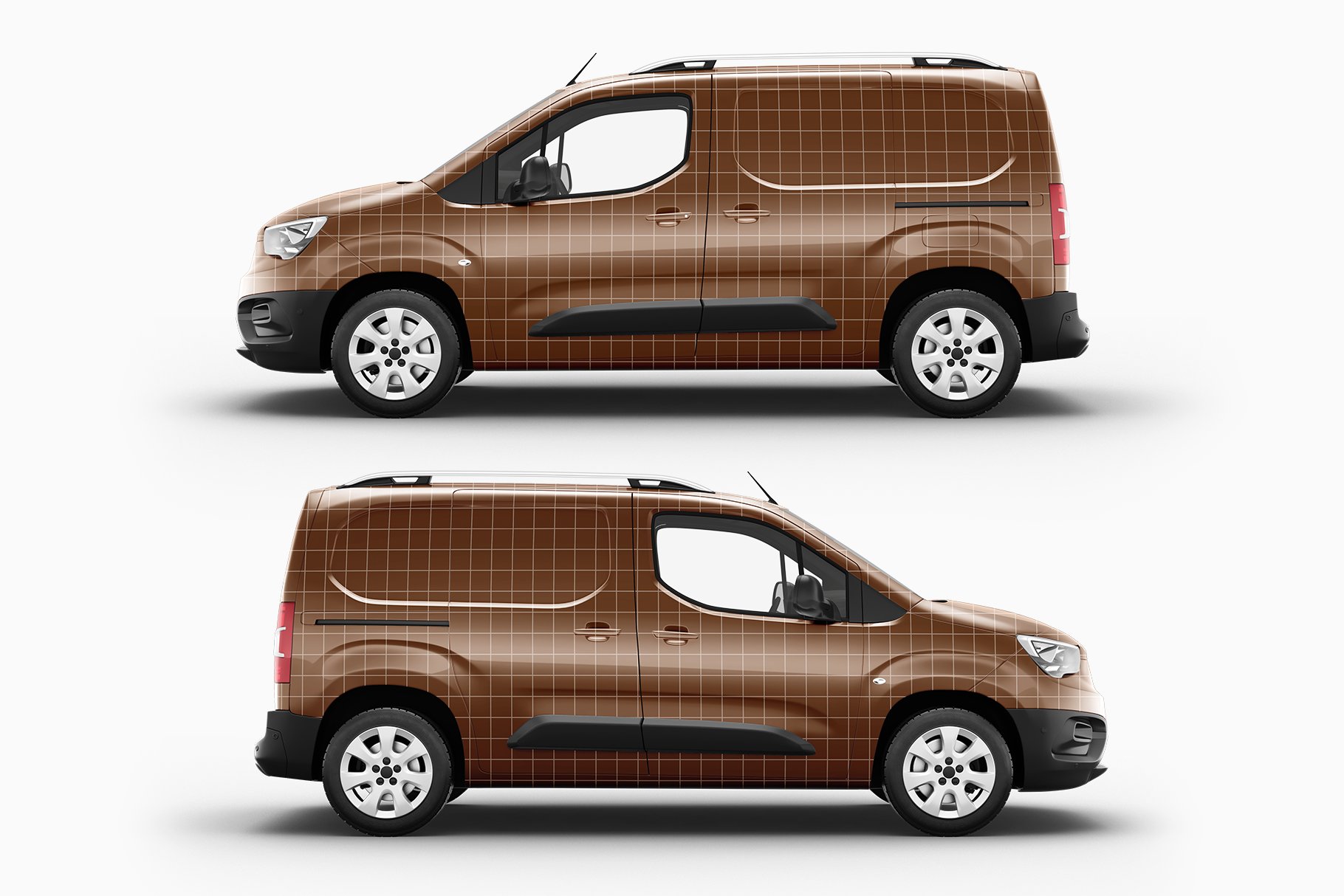 8个密封送货面包车车身广告贴图样机 delivery car mockup 12 - 早道