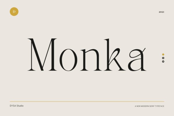 现代优雅酸性品牌徽标Logo海报标题设计衬衫英文字体素材 Monka Font