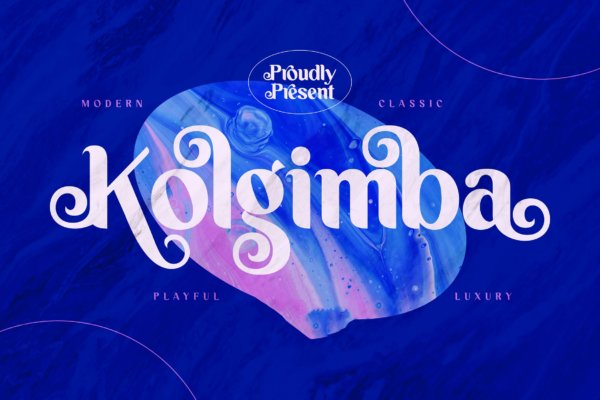 现代海报社交媒体品牌设计衬线英文字体 Kolgimba Modern Serif Font LS