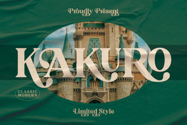 现代优雅海报品牌商标设计衬线英文字体 Kakuro Classy Serif Font LS