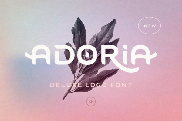 简约奢华海报标识徽标logo设计无衬线英文字体 Adoria – Deluxe Logo Font