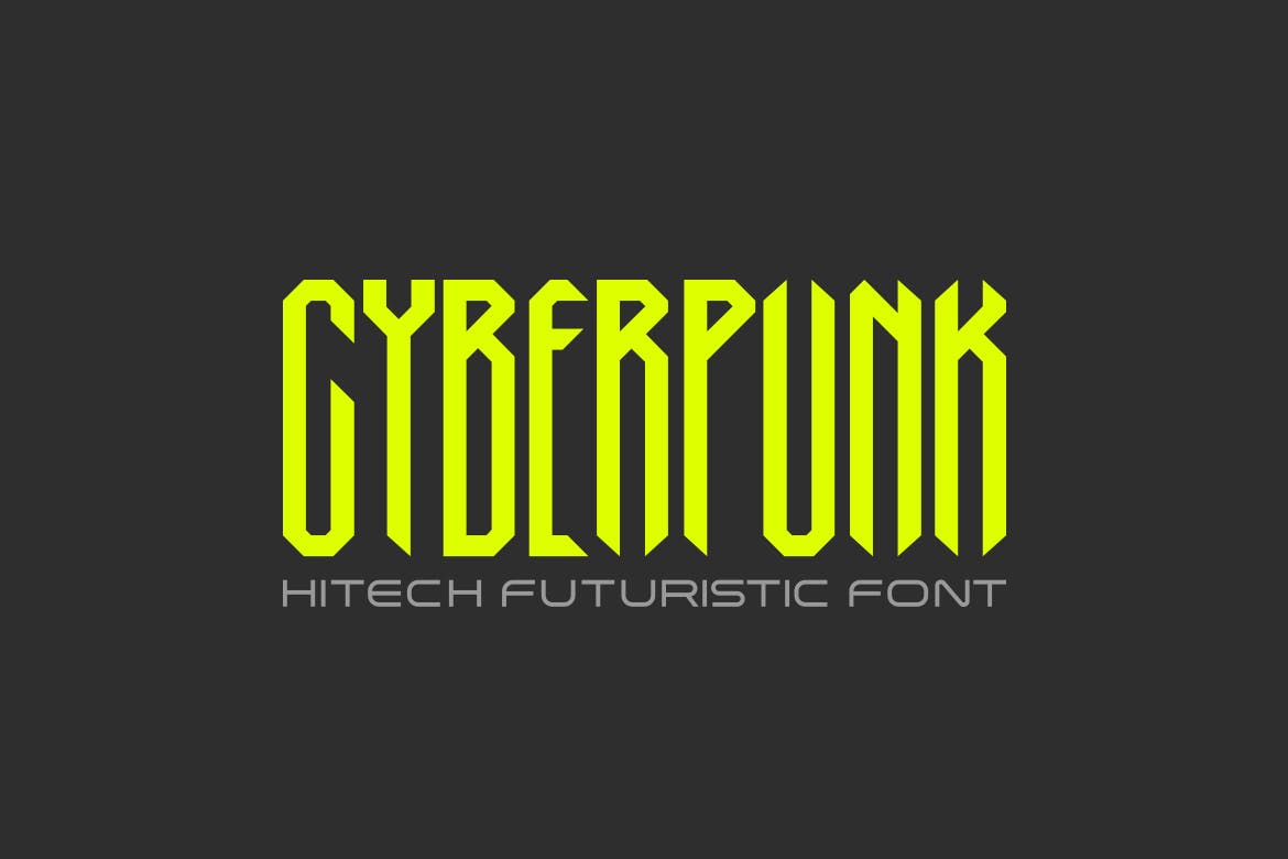 时尚赛博朋克风标题海报徽标logo设计衬线英文字体cyberpunkfont