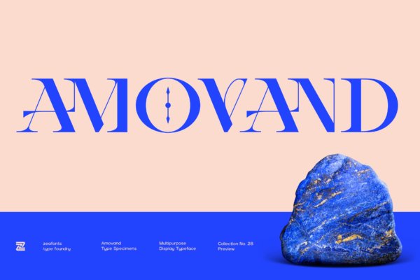现代优雅杂志标识海报设计衬线英文字体 AMOVAND