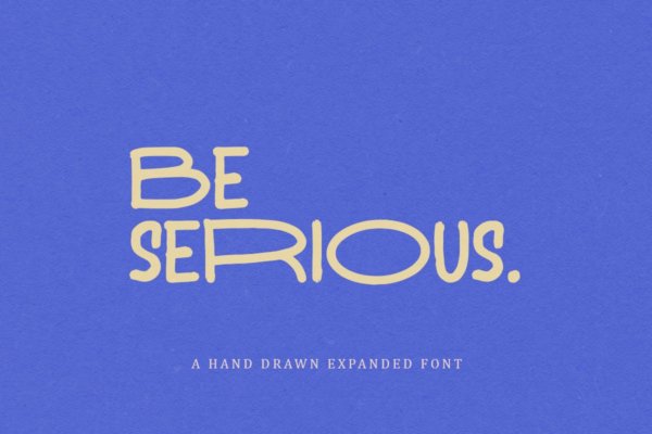 时尚多彩标题包装徽标logo设计无衬线英文字体 Be Serious – Expanded Sans