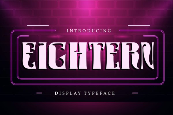 时尚书法风格贺卡海报名片设计装饰性英文字体 Eightern  Display Typeface