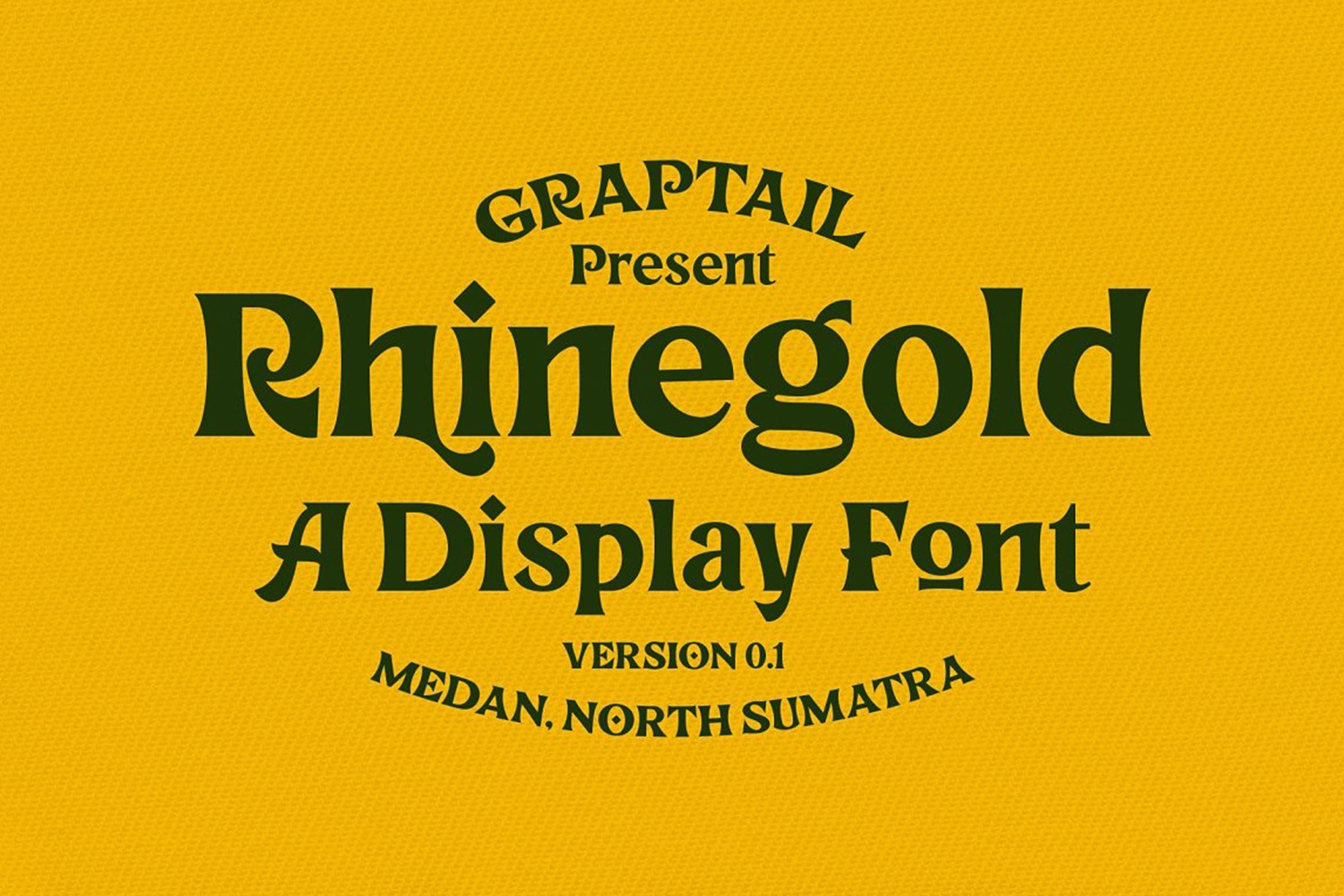现代复古标识海报服装设计衬线英文字体 rhinegold – display font