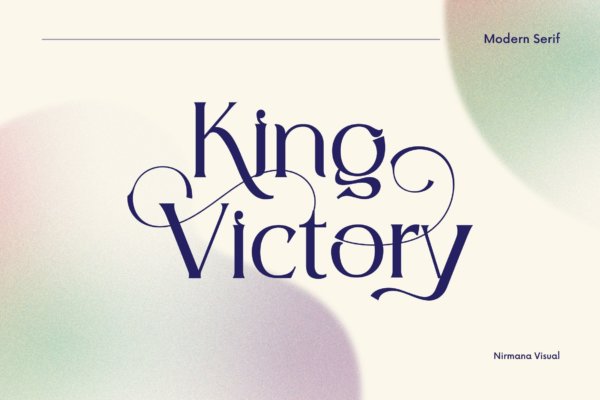 现代海报标识品牌设计衬线英文字体 King Victory – Modern Serif