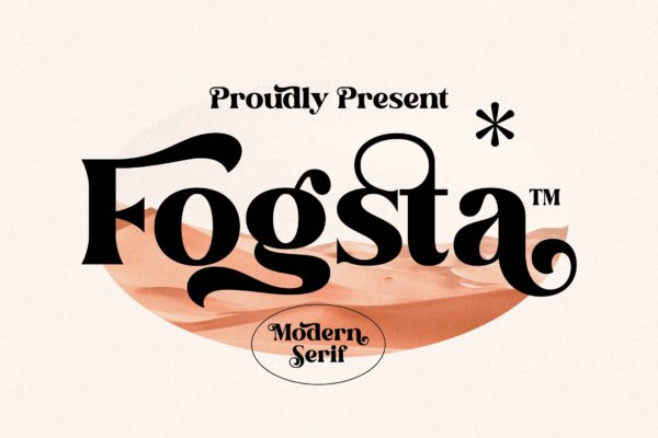 现代海报标识品牌设计衬线英文字体 Fogsta Modern Serif Font LS