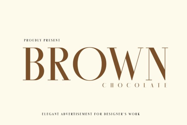 时尚杂志包装徽标logo设计衬线英文字体 Brown Chocolatte Advertisement Font