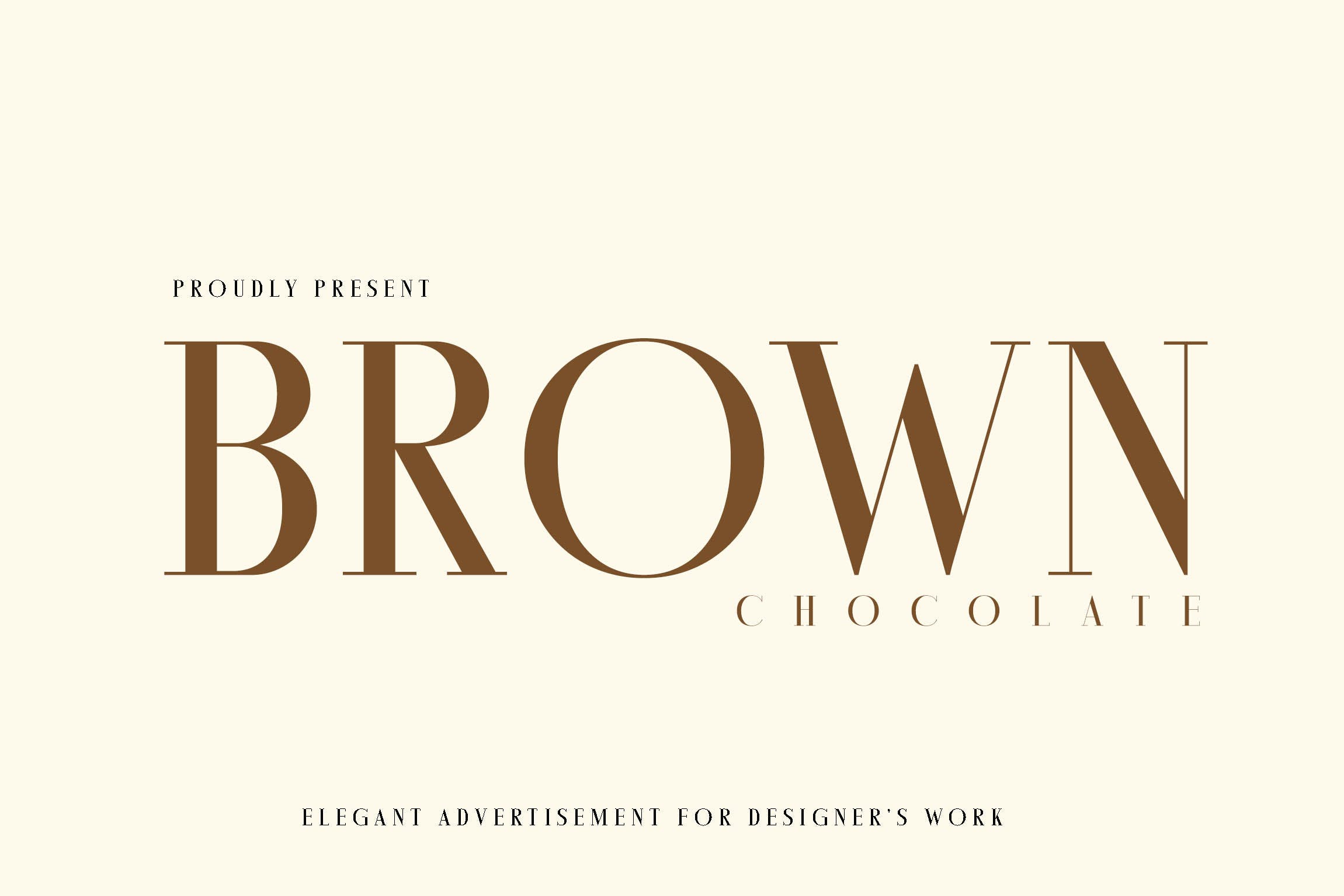 时尚杂志包装徽标logo设计衬线英文字体brownchocolatteadvertisement