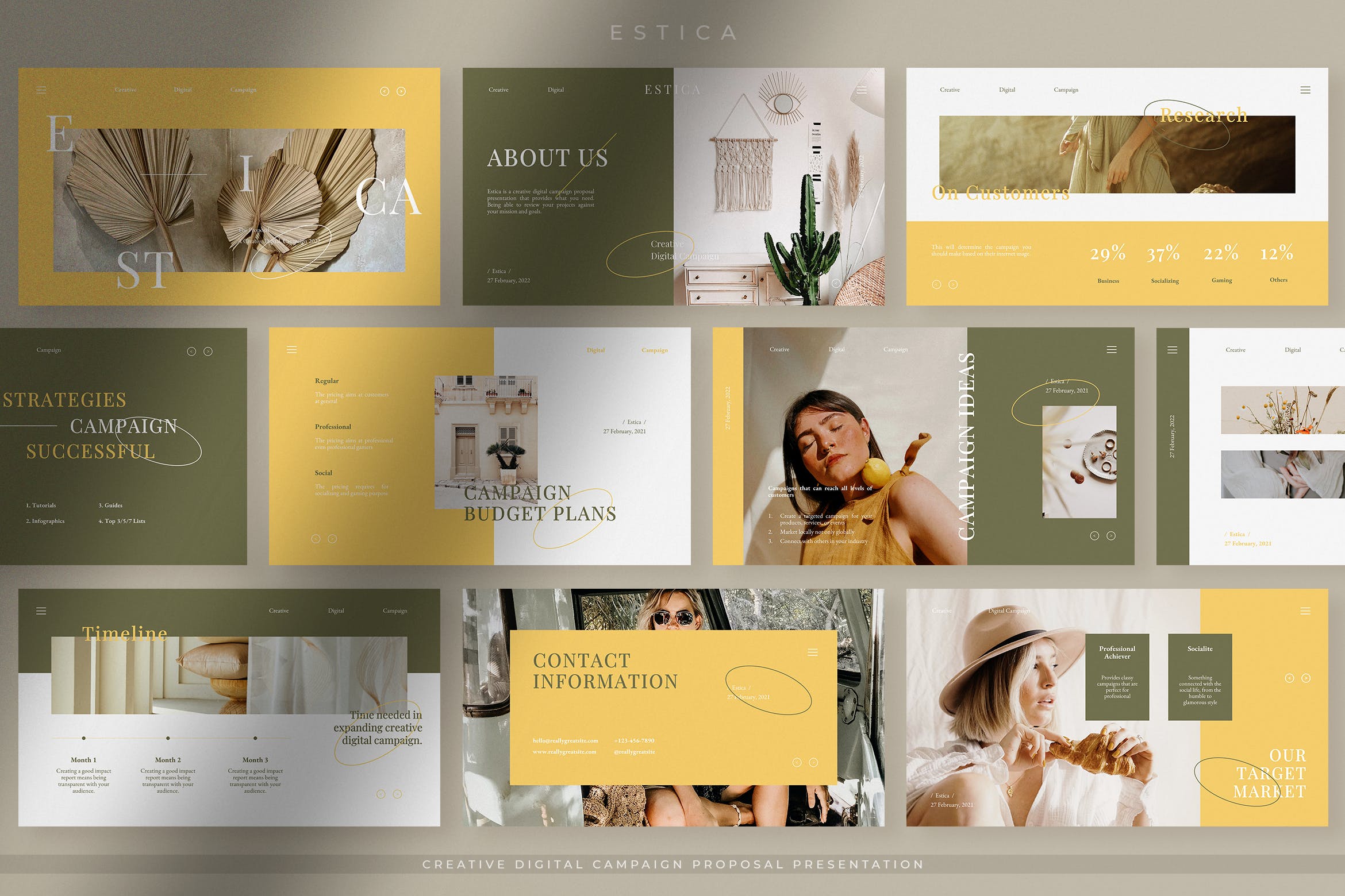 创意数字广告活动营销策划提案简报设计ppt模板estica–creative