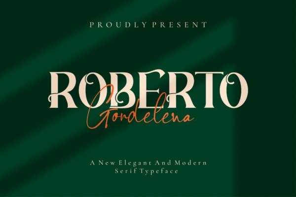 现代时尚品牌标志徽标logo设计衬线英文字体 Roberto – Duo Typeface