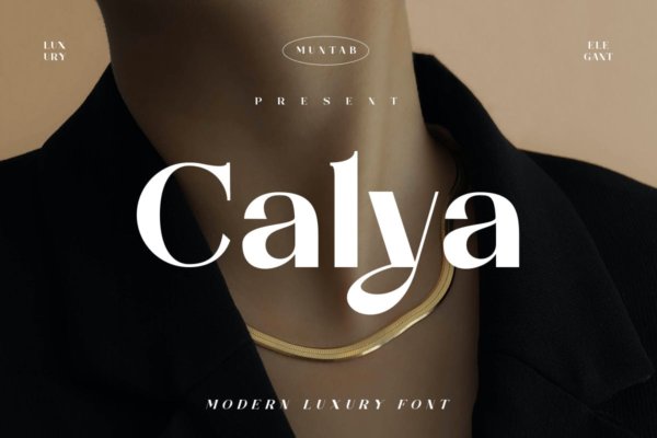 现代奢华海报品牌徽章设计衬线英文字体 Calya  Modern Luxury