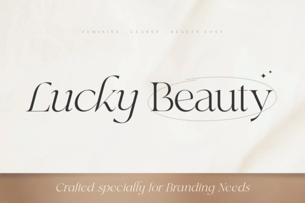 优雅杂志品牌徽标logo设计衬线英文字体 Lucky Beauty – Styled Classy Serif