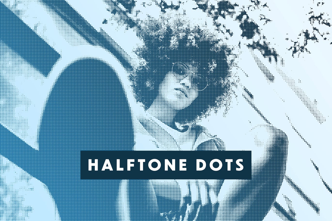波普艺术半调点状效果照片处理特效Ps样机模板 Halftone Dots Photo Effect插图