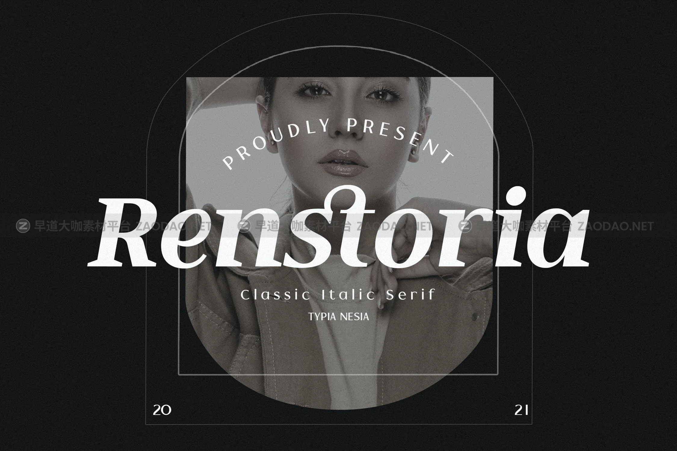 优雅复古杂志品牌标题设计衬线英文字体 Renstoria – Classy Retro Italic Serif Font插图