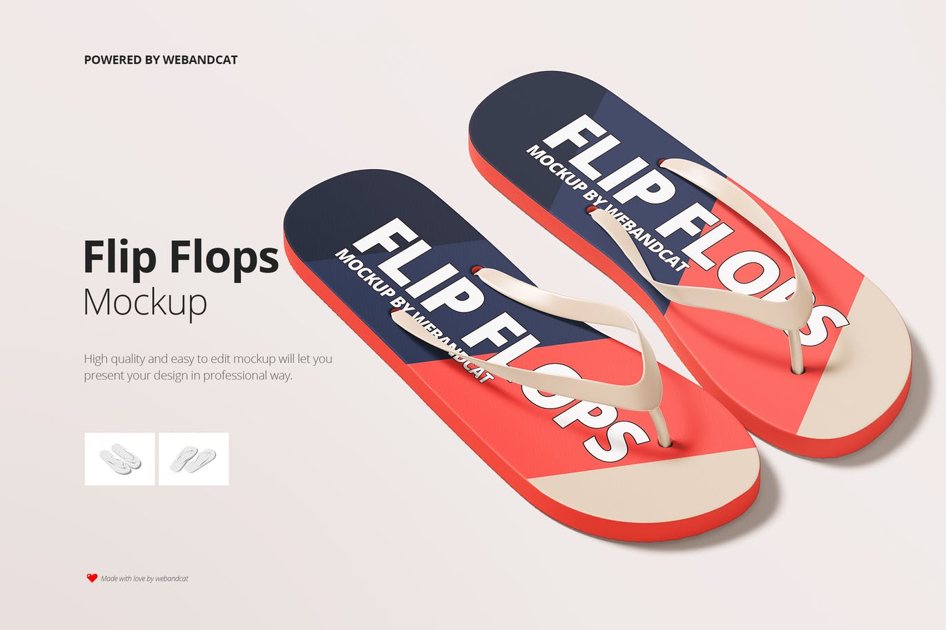 高品质人字拖鞋设计Ps贴图样机素材 Flip Flops Mockup插图5